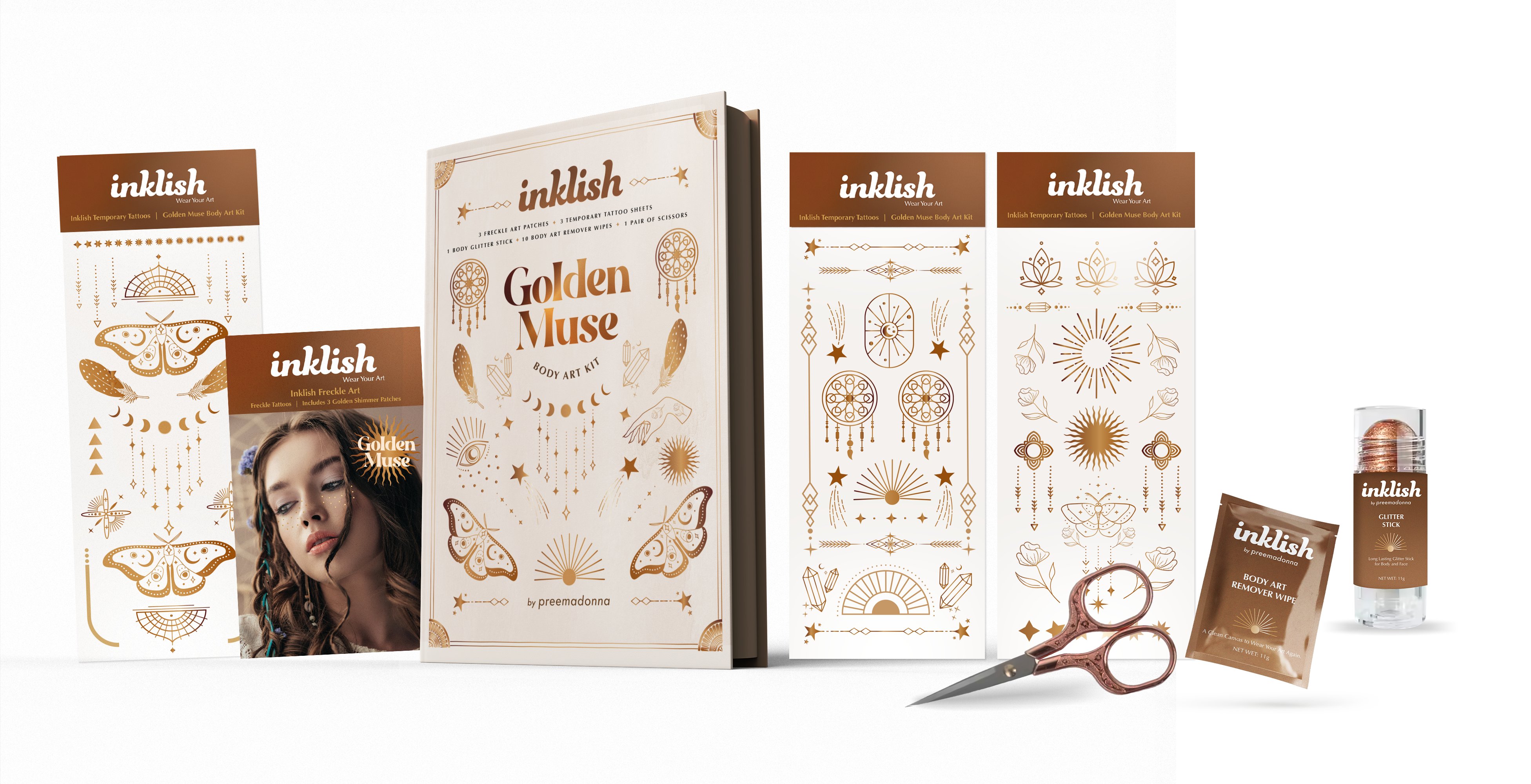 Inklish Golden Muse Body Art Kit